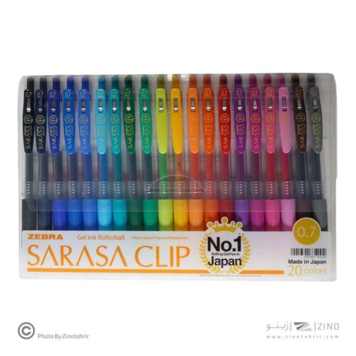 روان نویس فشاری ساراساکلیپ بسته 20رنگ 0/7 زبرا