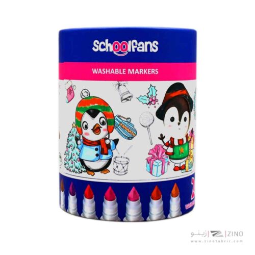 ماژیک نقاشی 24رنگ استوانه جامبوپازلی اسکول فنز کدFA92403