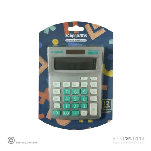 ماشین حساب رومیزی متالیک12رقم2صفر اسکول فنز کد923305