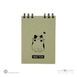 دفترطراحی50برگ سایزA6جلد سخت سیم از بالا اسکچ میو برگ