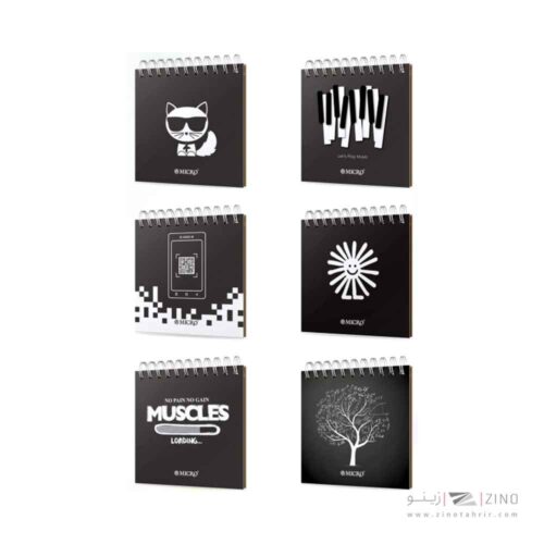 دفتریادداشت کاغذ مشکی14*14جلدسخت میکرو کدJ30