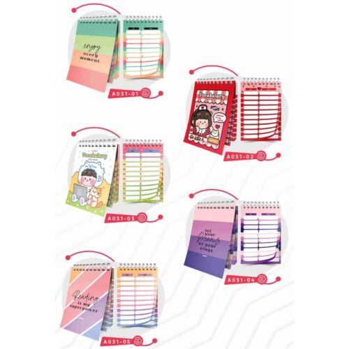 دفترلغت100برگ14*10 سیم از بالا آبرنگ کدA031