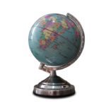 کره جغرافیایی سایز20 پایه کلاسیک چراغ دار آبی لاتین ایده