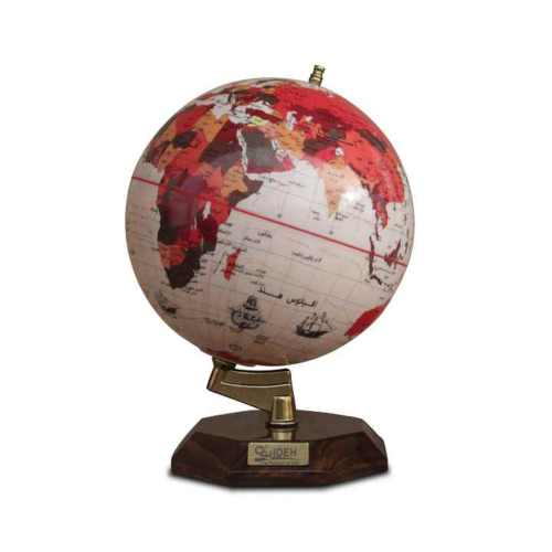 کره جغرافیایی سایز20 پایه چوبی8ضلعی ایده کد114