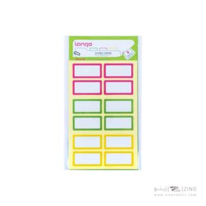 برچسب دوررنگی سایز20*40میلیمتر4برگی لانگوکدK-412 یا کد043