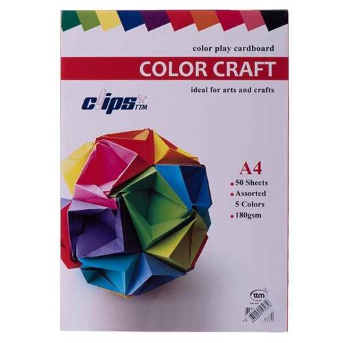 مقوا 5رنگ 180گرم50برگ A4کلیپس