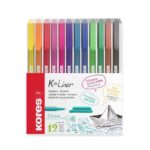 روان نویس نوک نمدی 12رنگ بدنه سه گوش کورس کد28112