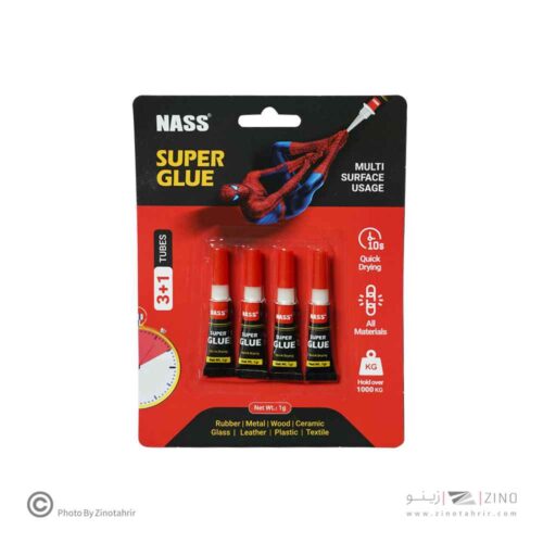 چسب قطره ای(فوری) 1گرمی بلیستر4عددی ناس کد524006