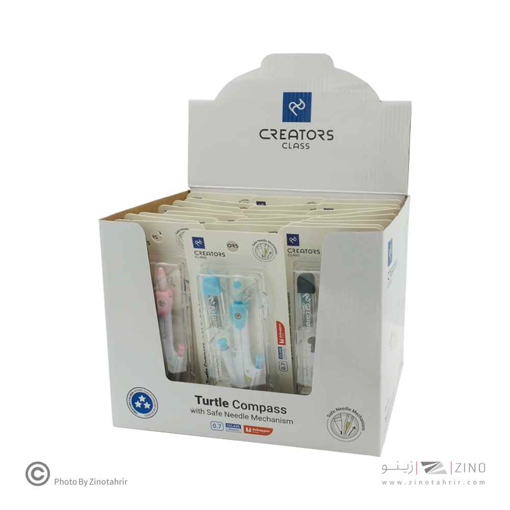 عکس واقعی پرگار اتودی همراه با یدک و پاکن سری ترتل سیکلاس کد CCTSC7 = TURTLE Compass برند سیکلاس با زمینه سفید استاندارد ابزار رسم و مهندسی, پرگار, لوازم التحریر, لوازم طراحی و هنری.