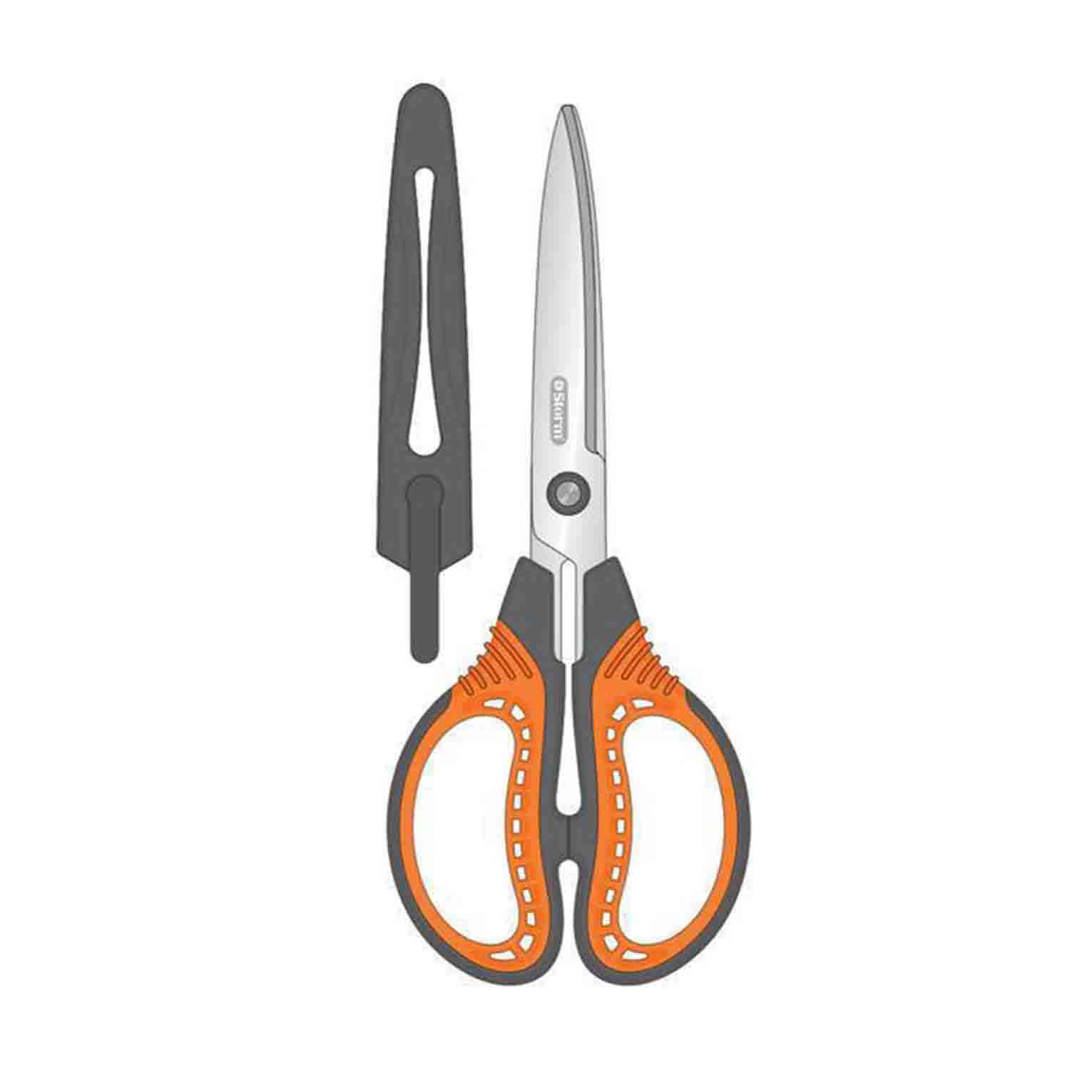 تصویر واضح قیچی بزرگ اداری غلاف دار 20.5سانت استورم کد610101 برند استورم برای بررسی ظاهر در ابزار برش, ابزار طراحی و هنری, لوازم طراحی و هنری.