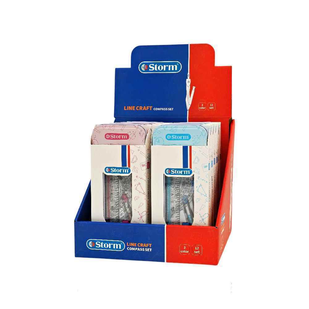 عکس اصلی ست پرگار 7تکه(جعبه فلز) استورم کد650130 برند استورم با زاویه واضح از گروه ابزار رسم و مهندسی, پرگار, ست لوازم التحریر, لوازم التحریر, لوازم طراحی و هنری.