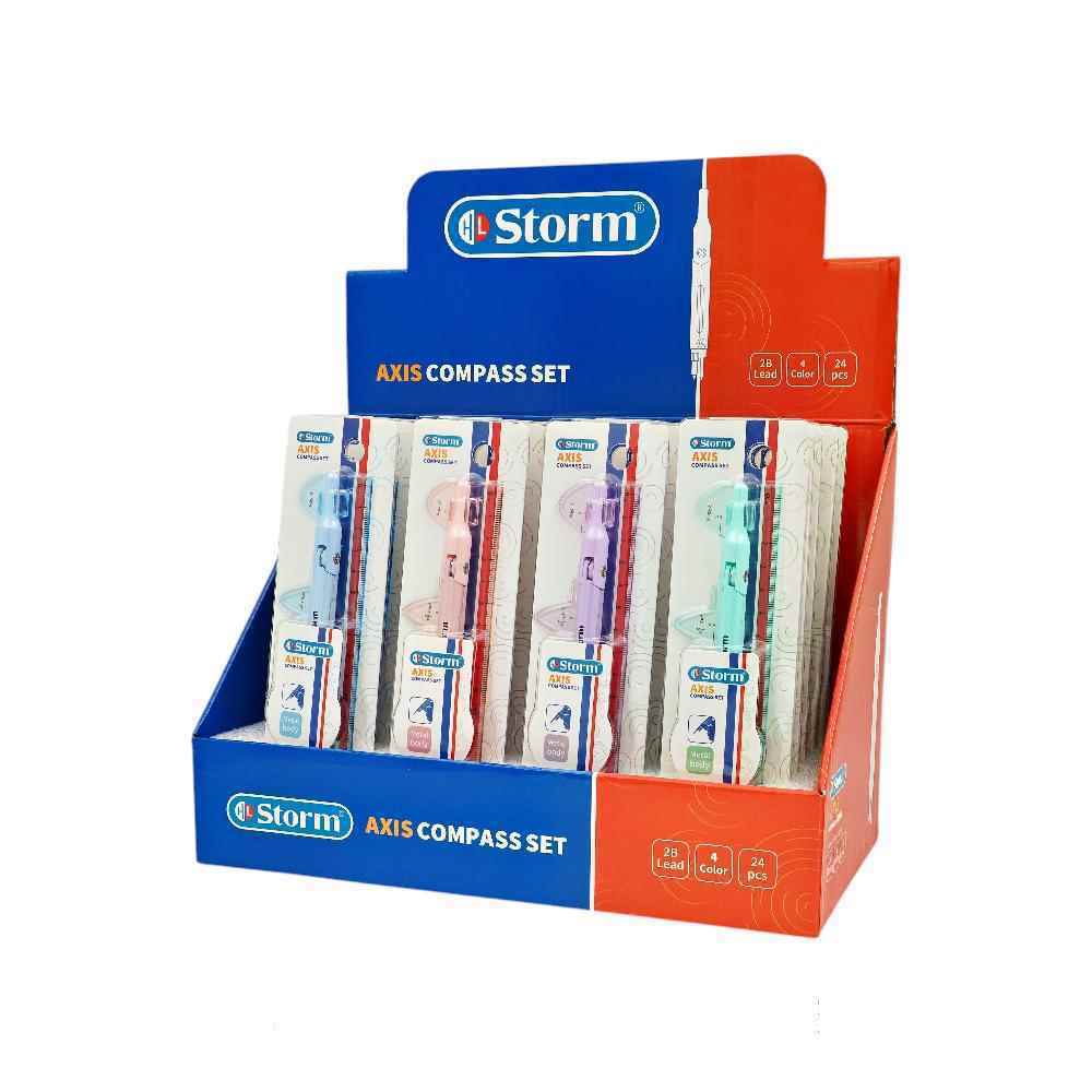 عکس اصلی ست پرگار3تکه(بلیستری)استورم کد650120 برند استورم جهت نمایش ظاهر فیزیکی در ابزار رسم و مهندسی, پرگار, ست لوازم التحریر, لوازم التحریر, لوازم طراحی و هنری.