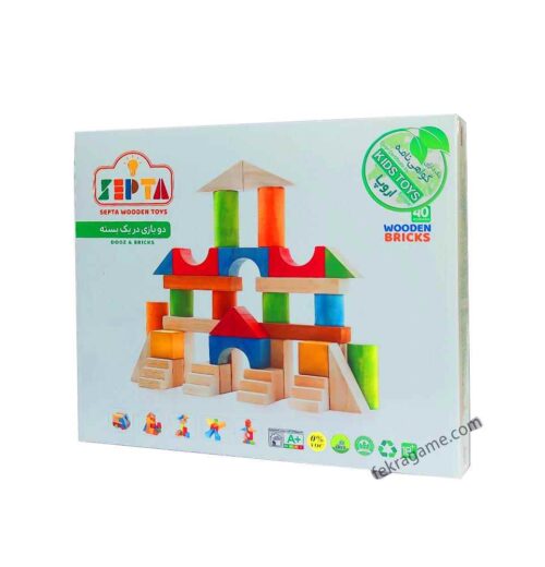 اسباب بازی بریکس و دوز چوبی جعبه مقوایی