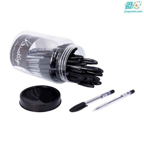 خودکار کریستال مشکی نوک 1 مدل S1 صدف ویستا