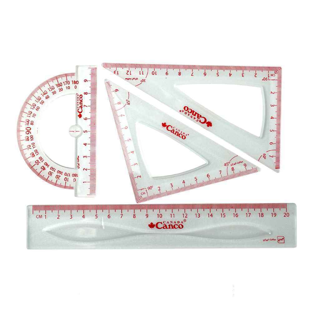 ست نقاله گونیا خطکش 4تکه کریستال کنکو