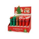 خودکارفانتزی فشاری 10رنگ(طرح کریسمس)کدKK-7128