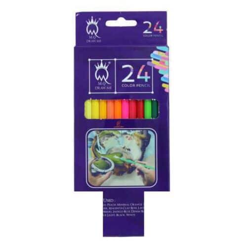 مداد رنگی 24رنگ جعبه مقوایی ام کیو