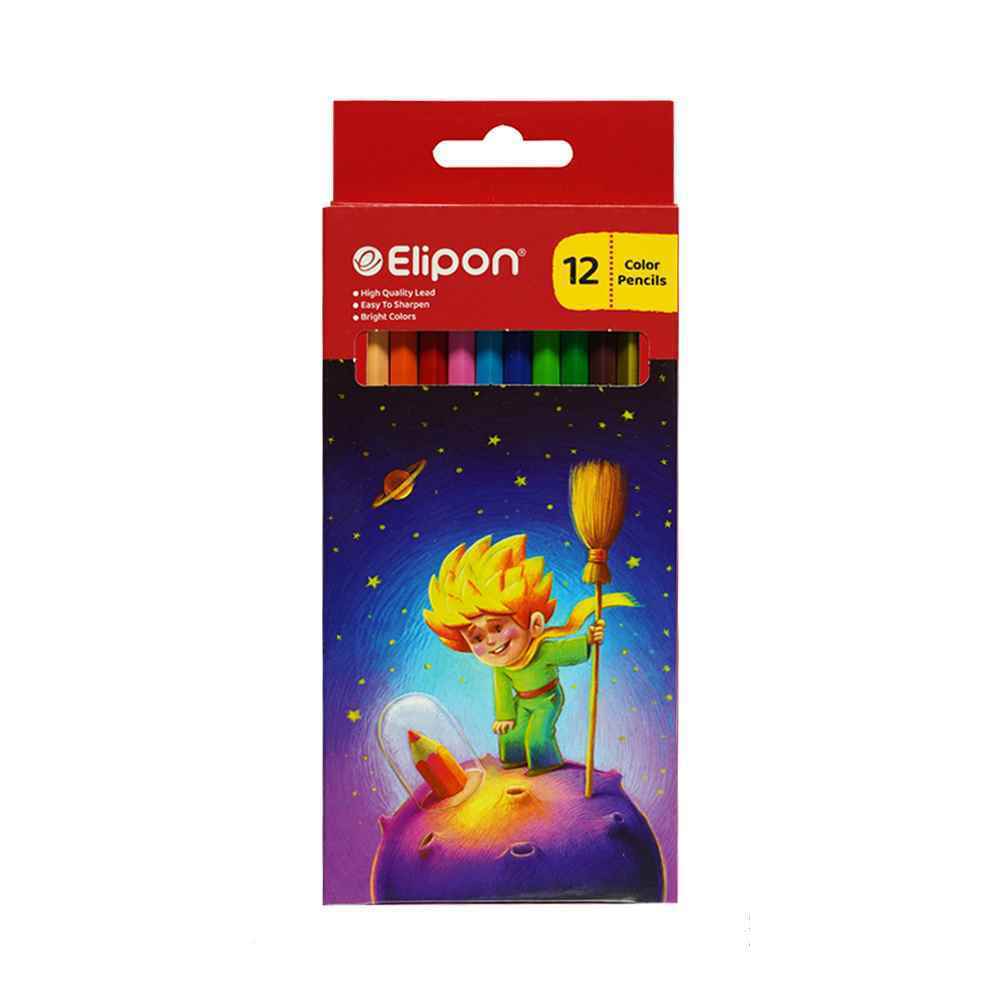 مداد رنگی 12رنگ جعبه مقوایی الیپون - Image 2