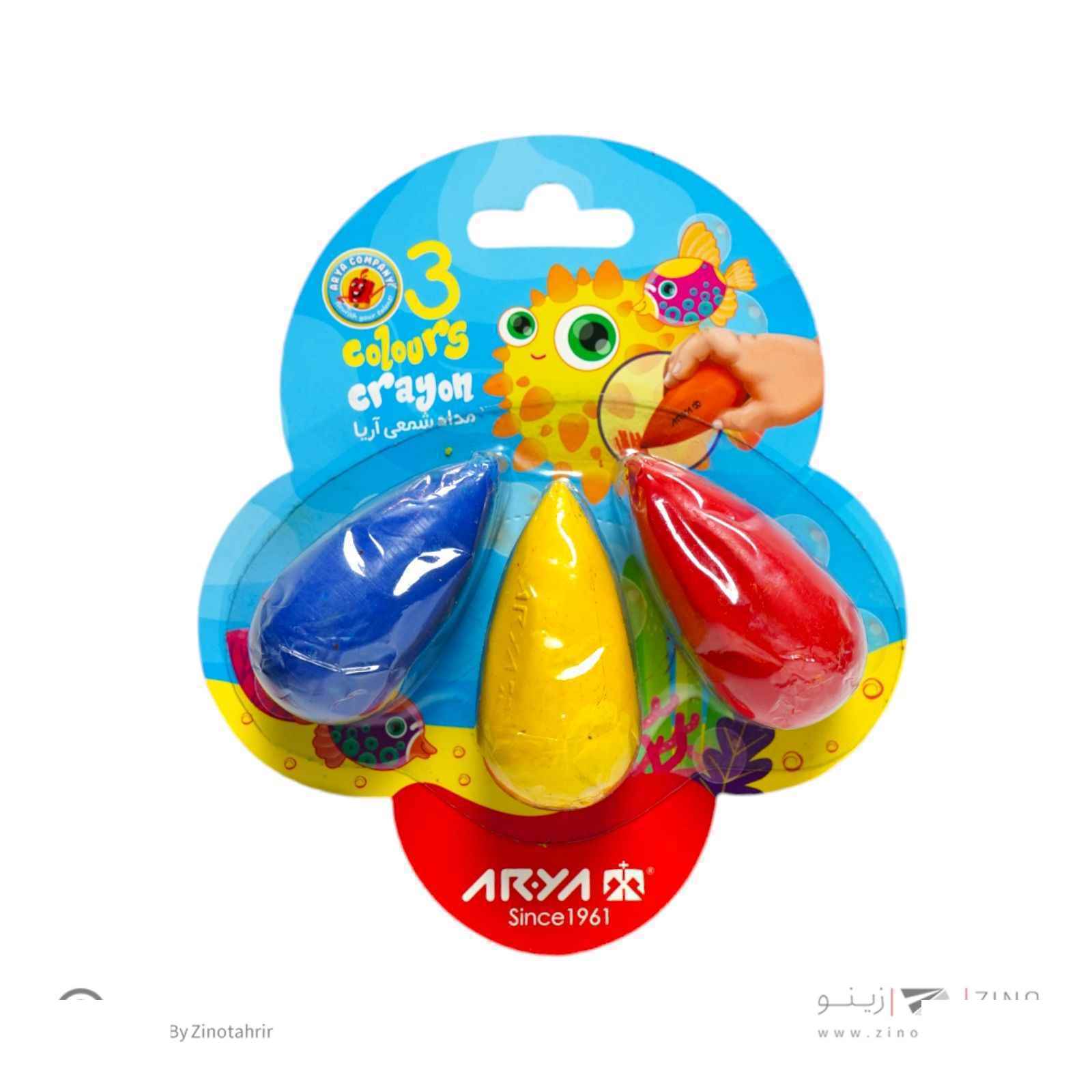 پاستل روغنی 3 رنگ مقوایی دوکی آریا کد2055 - Image 2