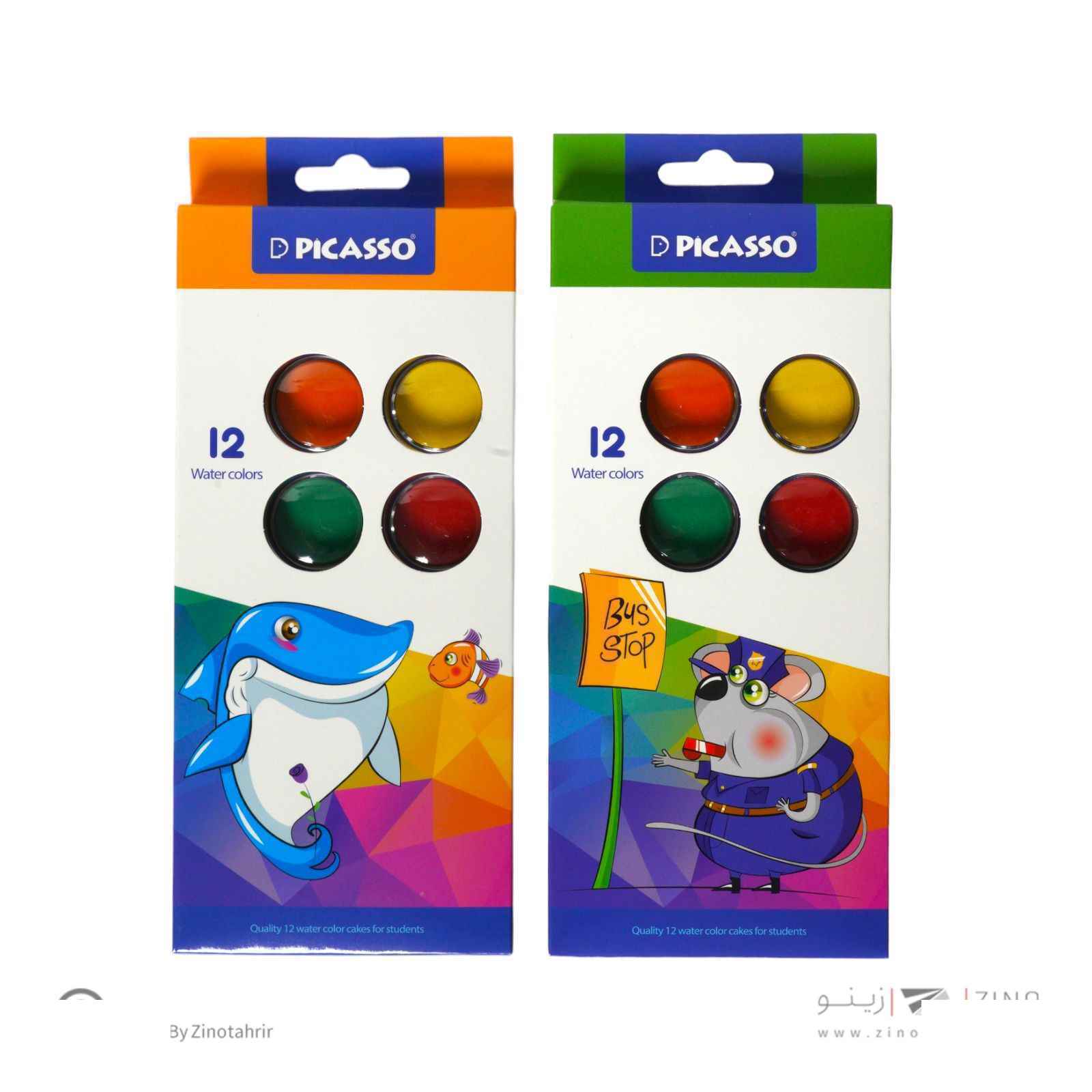 آبرنگ 12رنگ مقوایی پیکاسو - Image 2