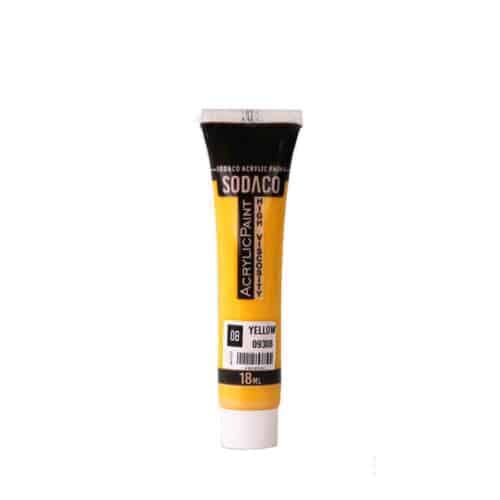اکریلیک ساده تیوپی18میل سوداکو زرد کد09308