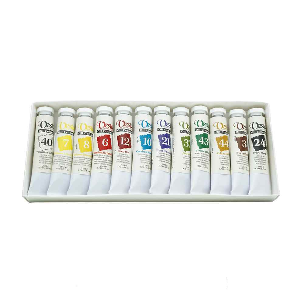 رنگ روغن21میل بسته12رنگ وستا - Image 3