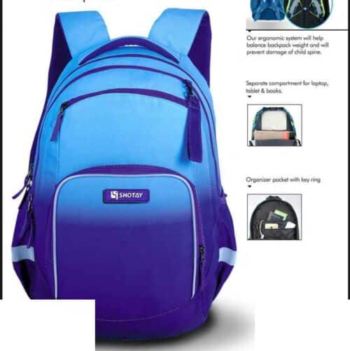 کوله پشتی طرحURBAN با پشتی طبی شوتای بنفش آبرنگی کدG13-V02