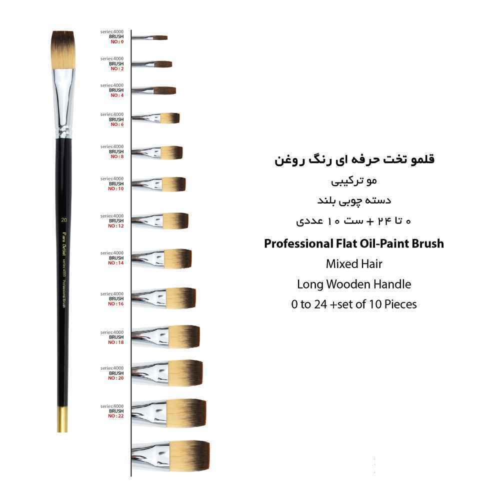 قلموتخت دسته بلند طلایی شماره صفر پارس آرتیست سری4000 - Image 2