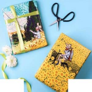 کاغذ کادو دورو ساده برگ سری ونگوگ کد76106