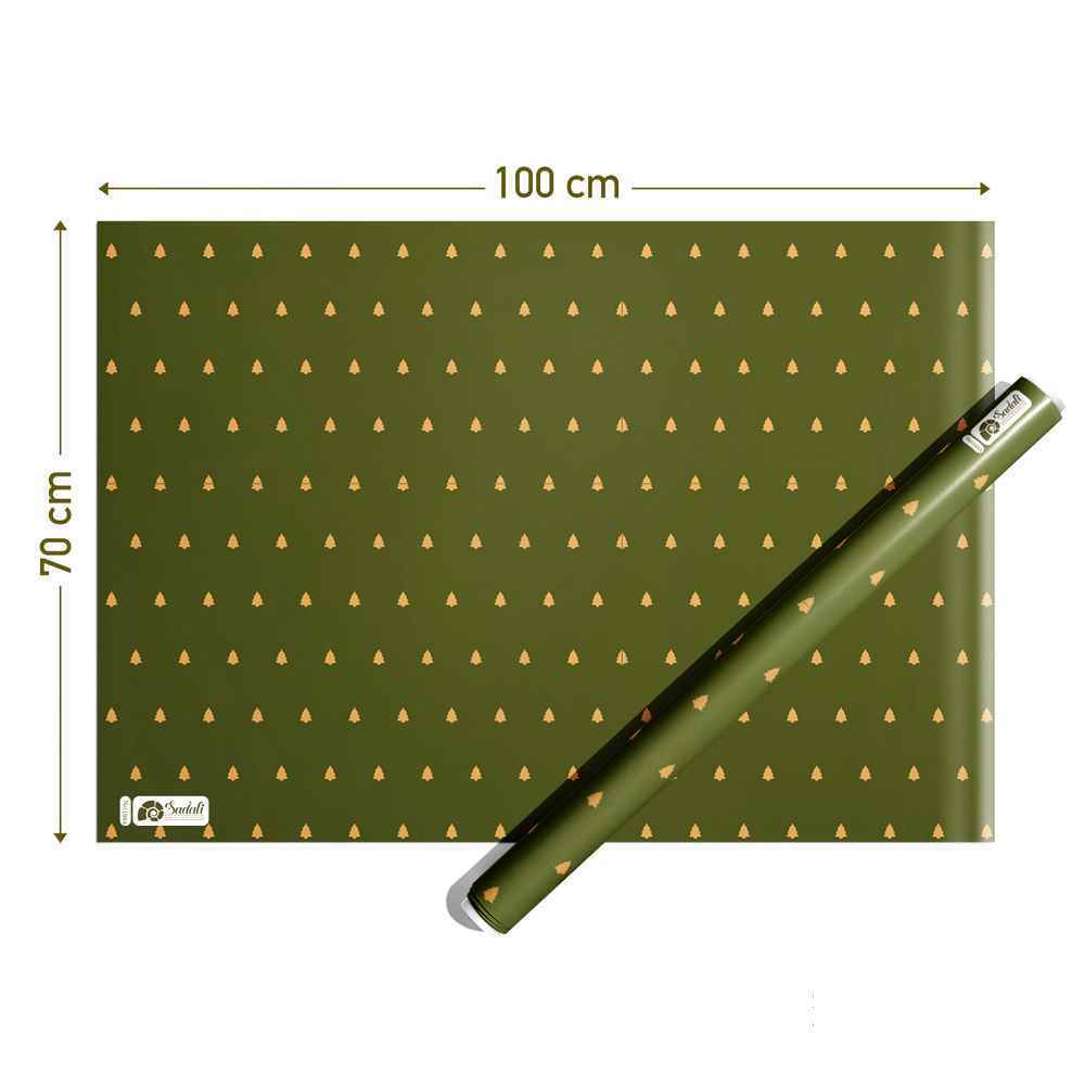 کاغذ کادو سایز100*70ضد آب صدفی کد1004طرح درخت - Image 2