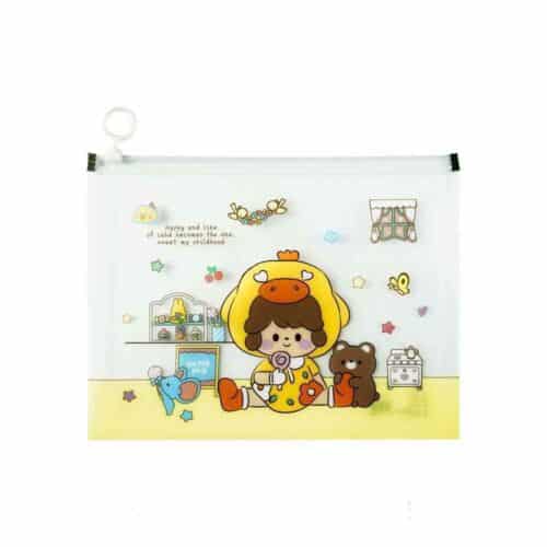 پوشه زیپ دارA5فانتزی شفاف کد8625