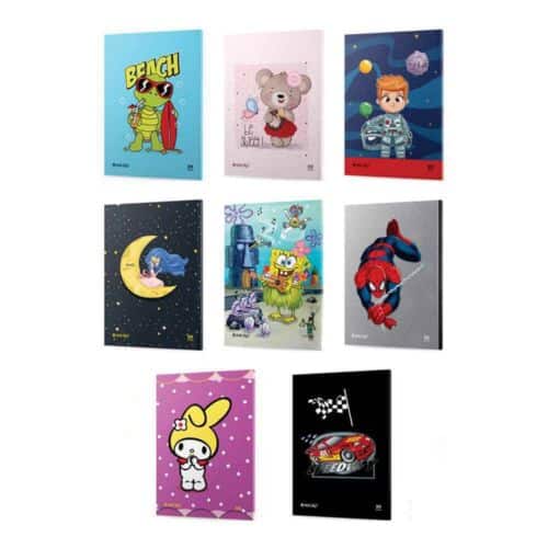 دفتر80برگ وزیری ته چسب میکرو طرح فانتزی کدD3/D7