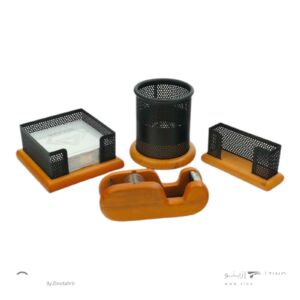 ست رومیزی 4 تکه چوب و فلز