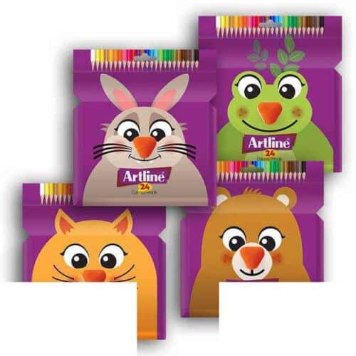 مدادرنگی24رنگ جعبه مقوایی آرت لاین کدECP24-P/IL